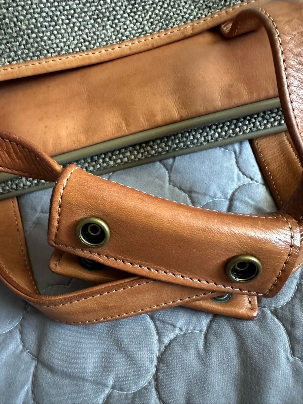 Vintage Travel Set Garment Bag & Carry Case in Brown Tweed with Leather Trim EUC - Picture 13 of 14